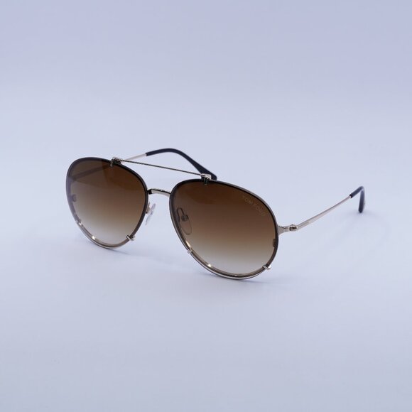 Tom Ford Dickon FT0527 28F Sunglasses Gold Aviator Frame, Brown Lenses - Picture 1 of 9